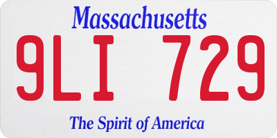 MA license plate 9LI729