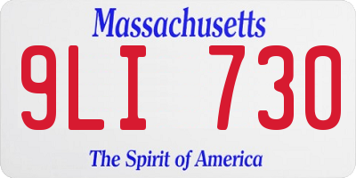 MA license plate 9LI730