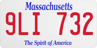 MA license plate 9LI732