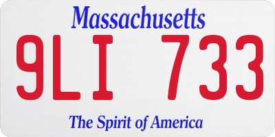 MA license plate 9LI733