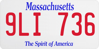 MA license plate 9LI736