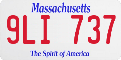 MA license plate 9LI737