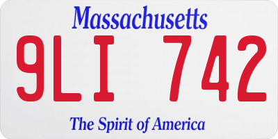 MA license plate 9LI742