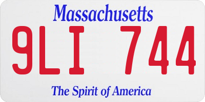 MA license plate 9LI744