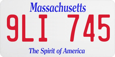 MA license plate 9LI745