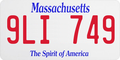 MA license plate 9LI749