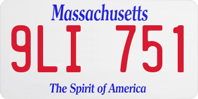 MA license plate 9LI751