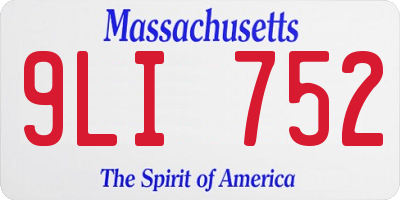 MA license plate 9LI752