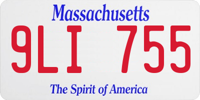 MA license plate 9LI755