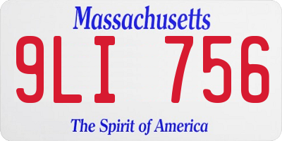MA license plate 9LI756