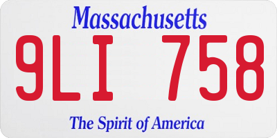 MA license plate 9LI758