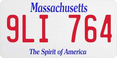 MA license plate 9LI764