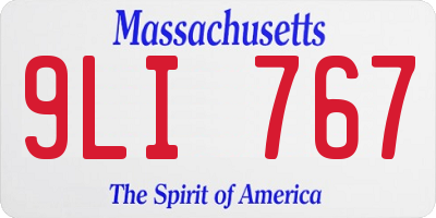 MA license plate 9LI767