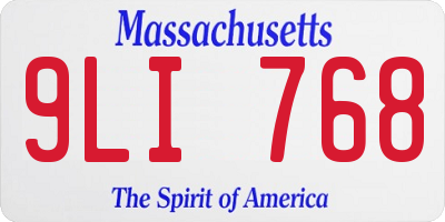 MA license plate 9LI768