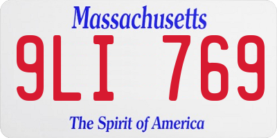 MA license plate 9LI769