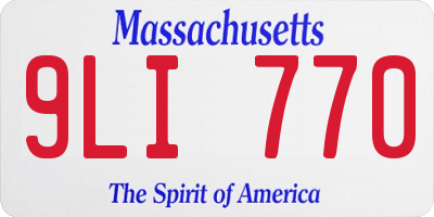 MA license plate 9LI770