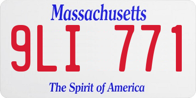 MA license plate 9LI771