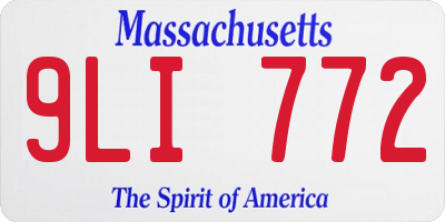 MA license plate 9LI772