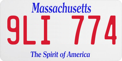 MA license plate 9LI774