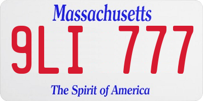 MA license plate 9LI777