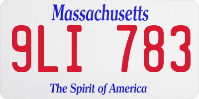MA license plate 9LI783