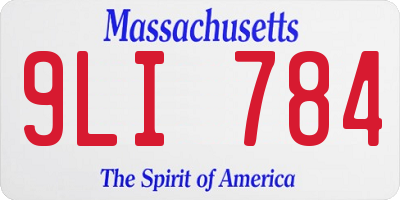 MA license plate 9LI784