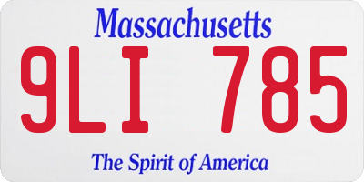 MA license plate 9LI785