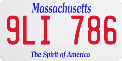 MA license plate 9LI786