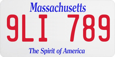 MA license plate 9LI789