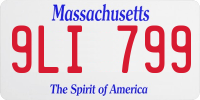 MA license plate 9LI799