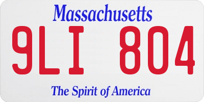 MA license plate 9LI804