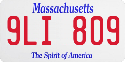 MA license plate 9LI809