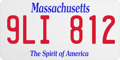 MA license plate 9LI812