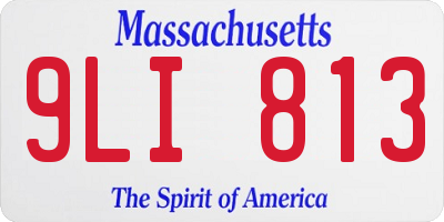 MA license plate 9LI813