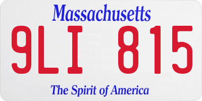 MA license plate 9LI815