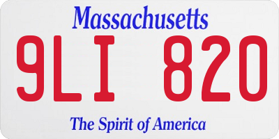 MA license plate 9LI820