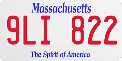 MA license plate 9LI822