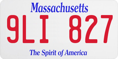 MA license plate 9LI827