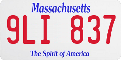 MA license plate 9LI837