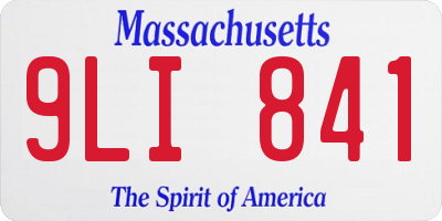 MA license plate 9LI841