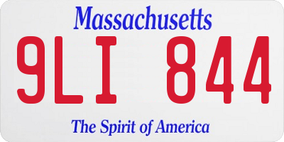 MA license plate 9LI844