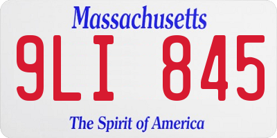 MA license plate 9LI845