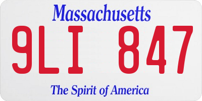 MA license plate 9LI847