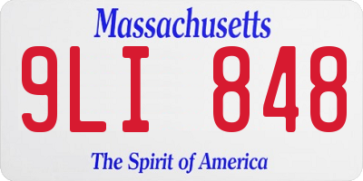 MA license plate 9LI848