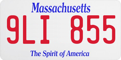 MA license plate 9LI855