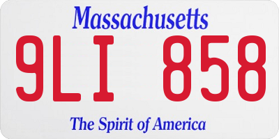 MA license plate 9LI858