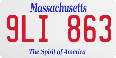 MA license plate 9LI863