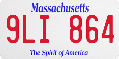 MA license plate 9LI864