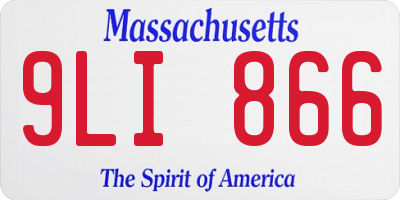 MA license plate 9LI866