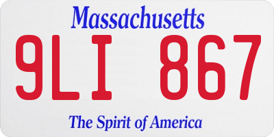 MA license plate 9LI867